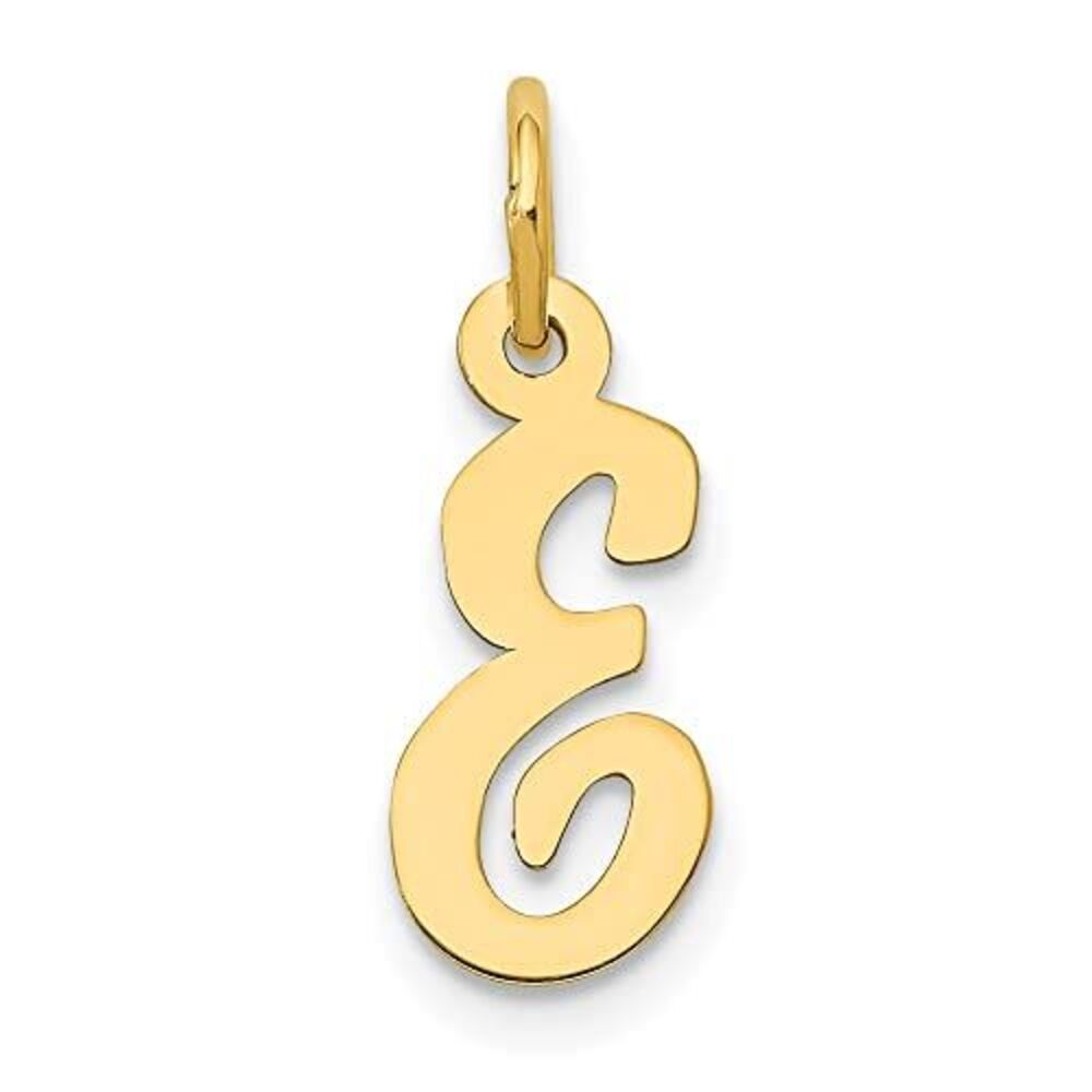 10k Yellow Gold Small Script Initial E Charm - image 5